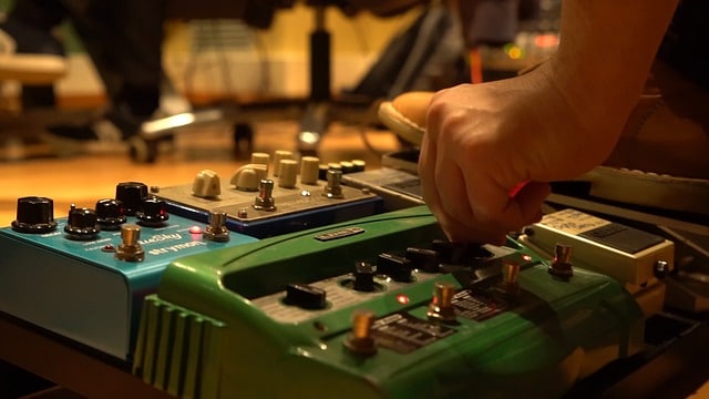 Gitaar-pedaalbord-effect